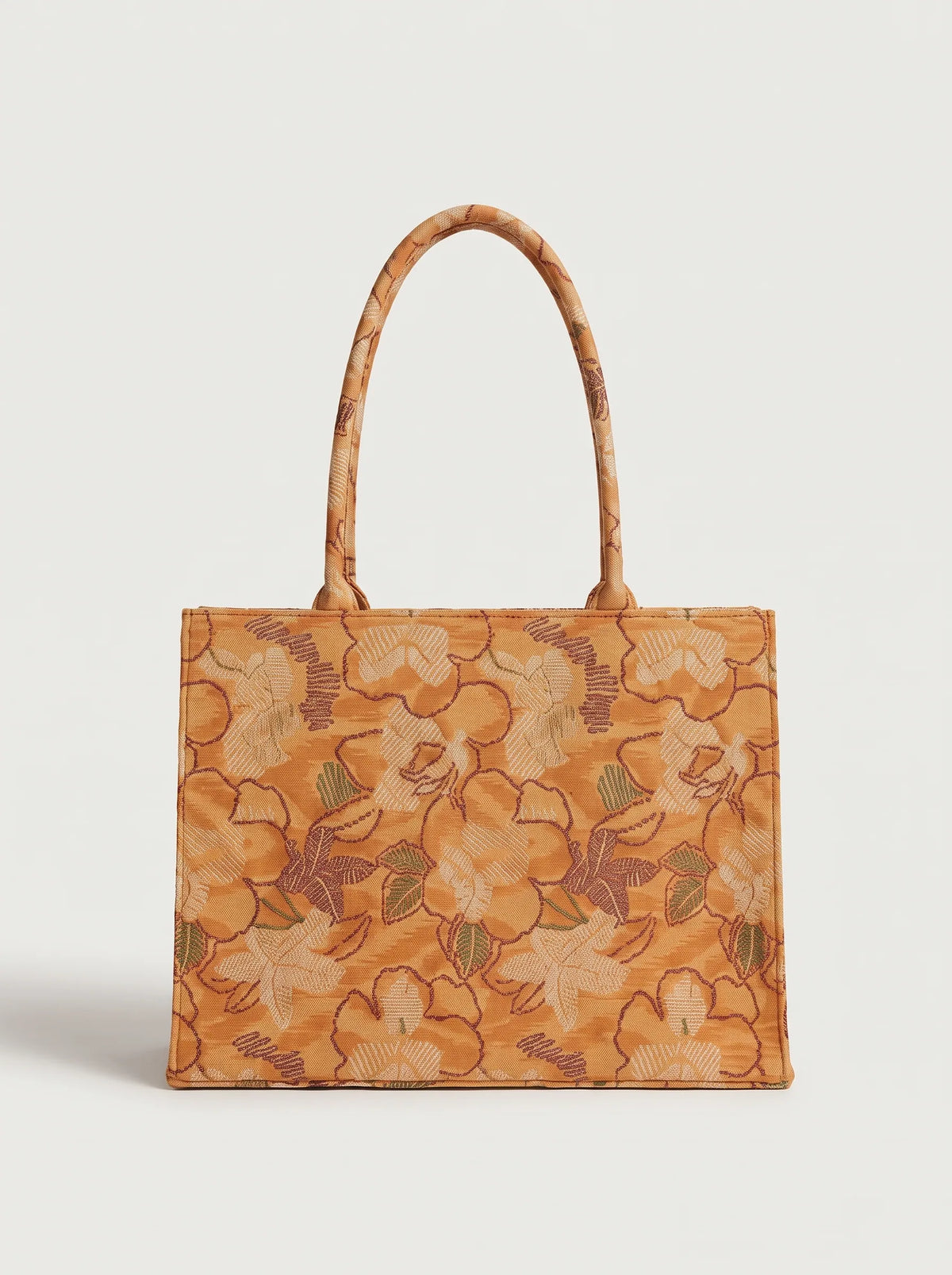 Afroz Desert canvas tote bag with woven mustard floral print
