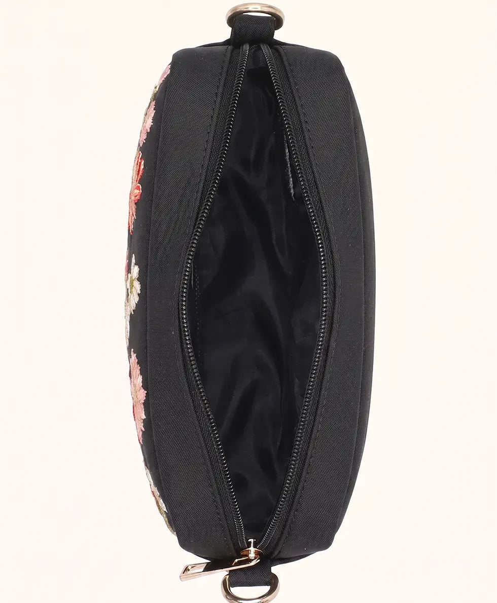 Blossom Cross Body Bag- Black- BCB01