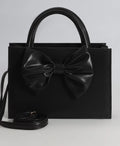 Black Bow Elegance Cross Body bag, angled view