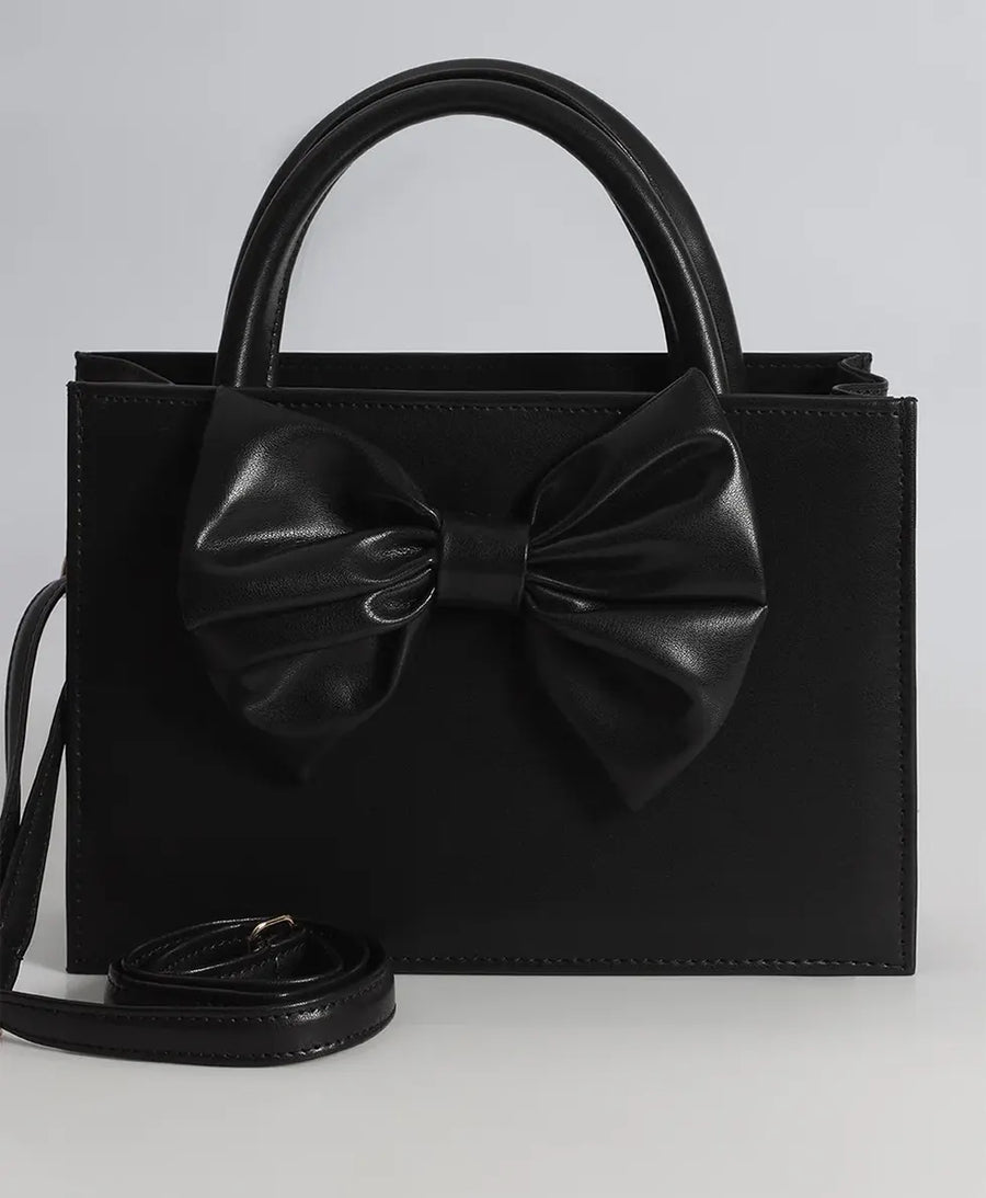 Bow Elegance Crossbody – Black