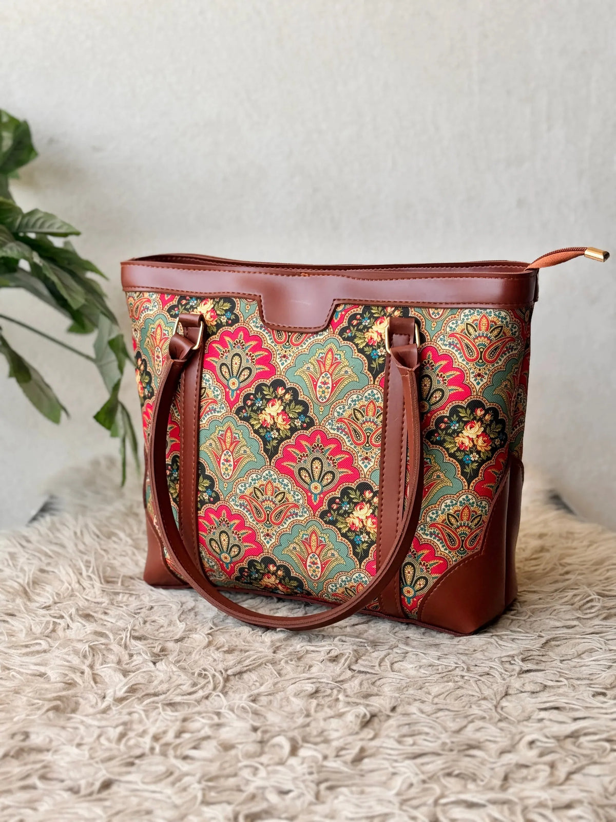 CAMELLIA STRAP CANVAS TOTE BAG