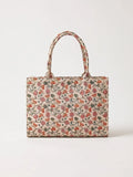 Afroz.pk Flora Petals canvas tote bag in blush floral print