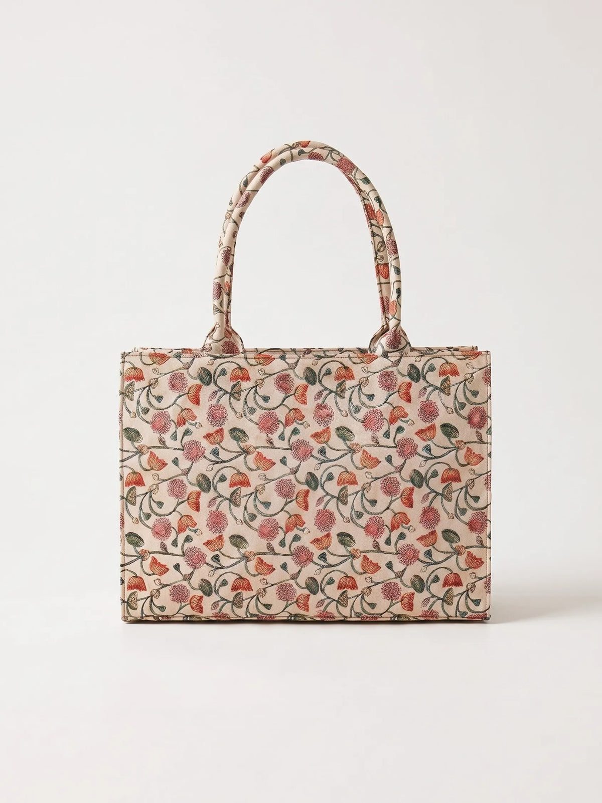 Afroz.pk Flora Petals canvas tote bag in blush floral print
