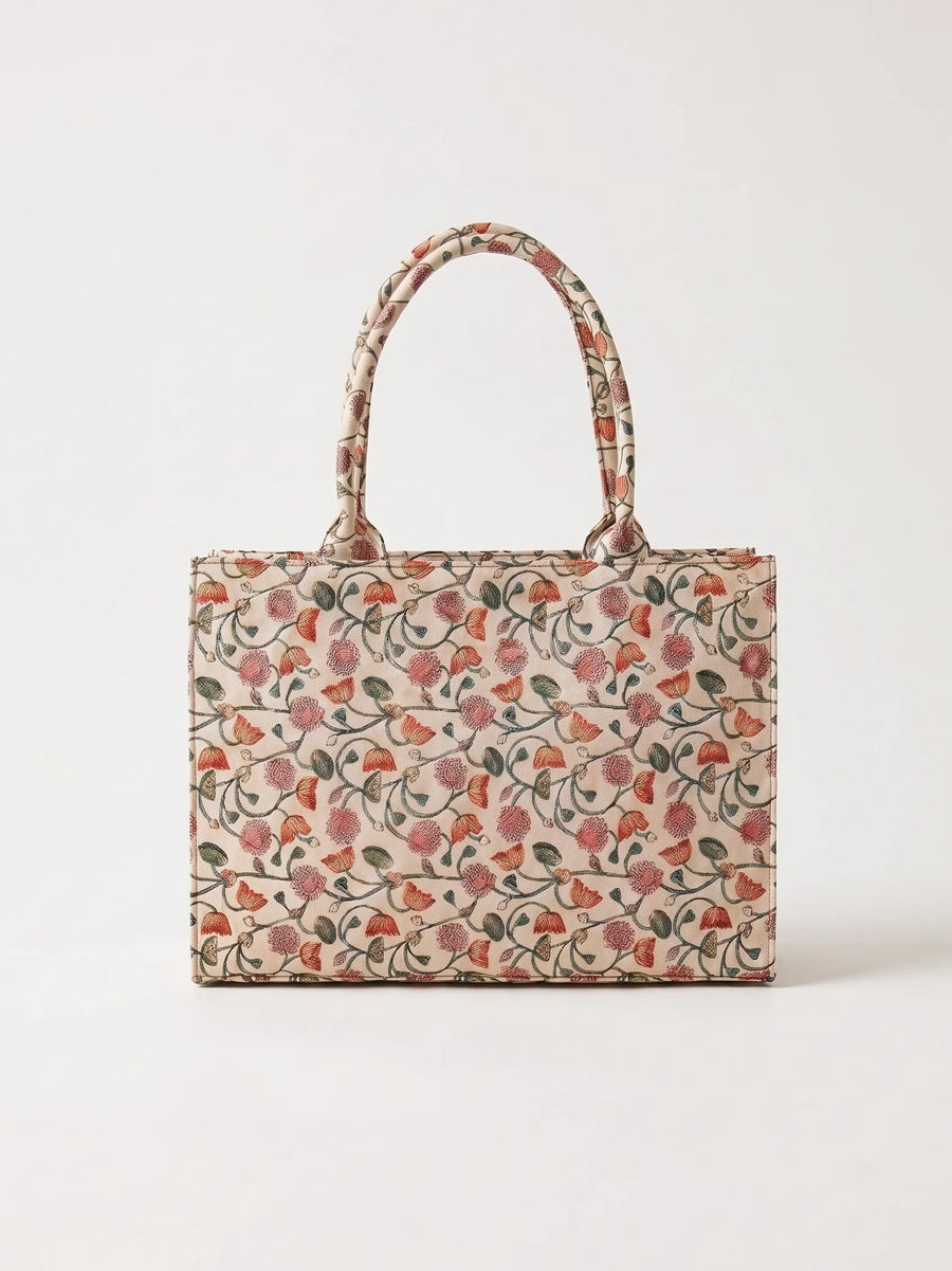 Floral Petal Canvas Tote