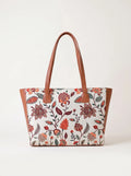 Afroz.pk Gul-Bahar embroidered canvas tote bag in beige