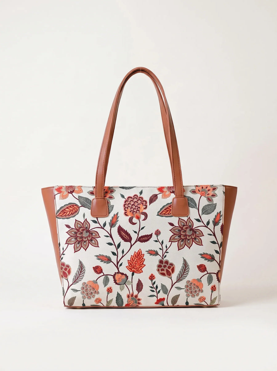 Gul Bahar Canvas Tote – Beige