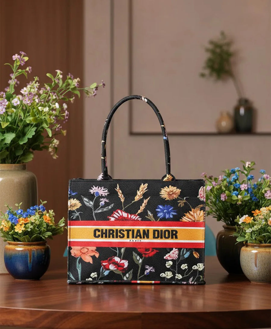 Bulbul Garden Canvas Tote – Black