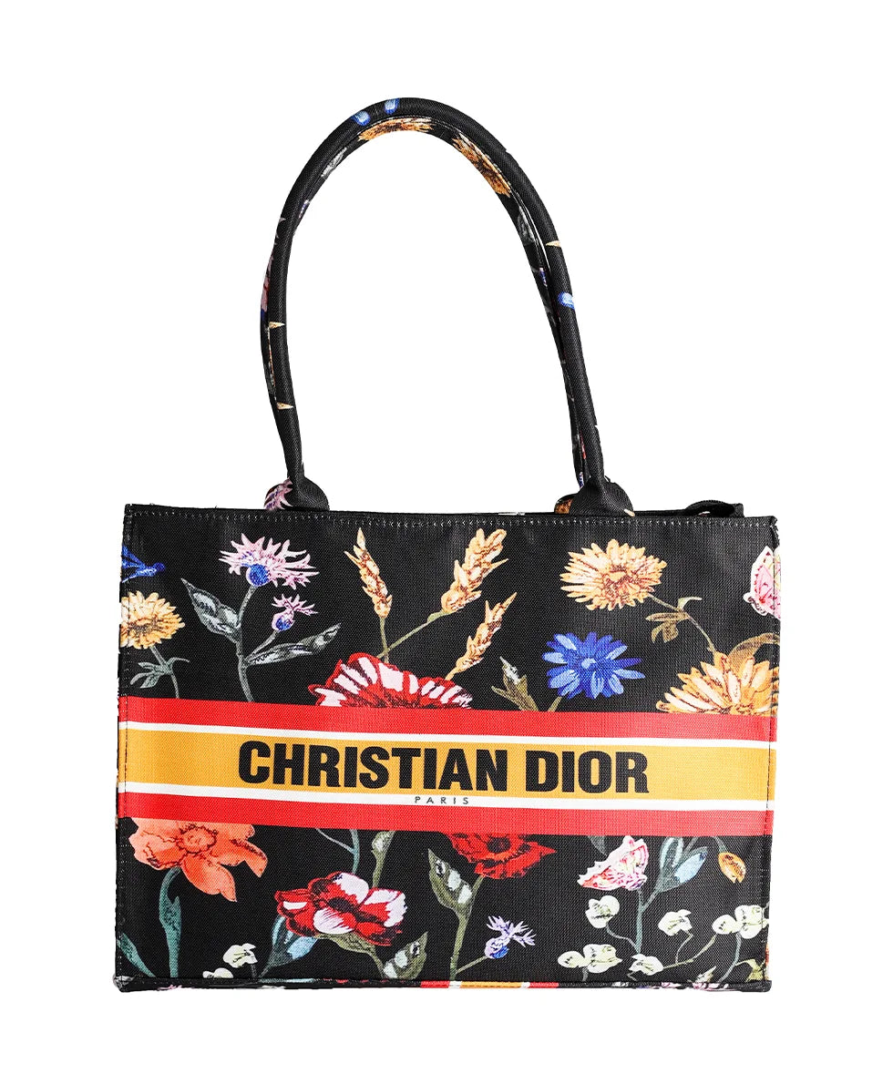 AFROZ Bulbul Garden Canvas Tote in black – embroidered canvas tote, photo 2