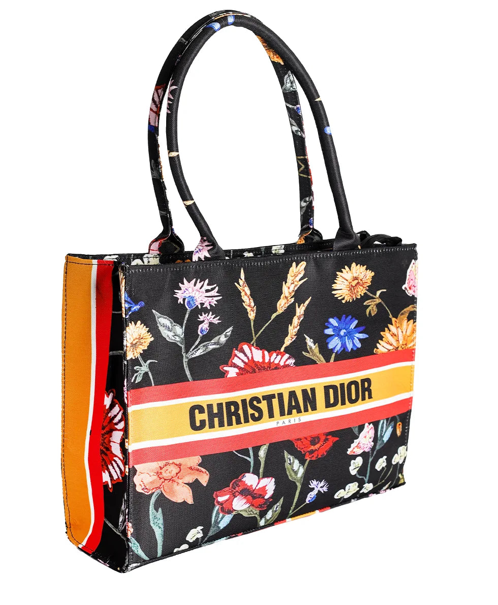 AFROZ Bulbul Garden Canvas Tote in black – embroidered canvas tote, photo 3