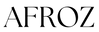 The logo 'AFROZ' is shown in large black serif letters on a plain white background.
