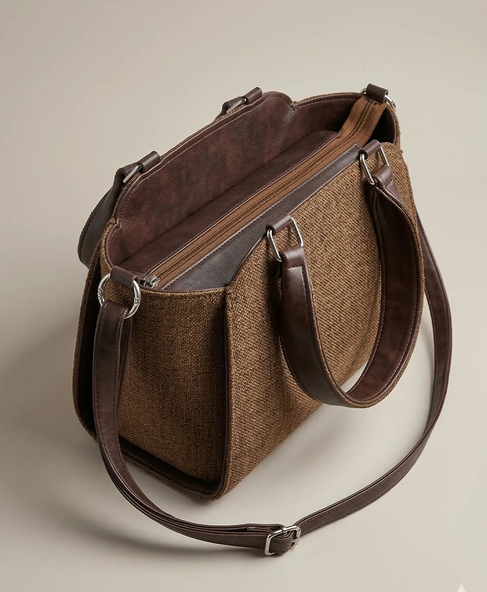 Mocha Woven Tote-MVT001